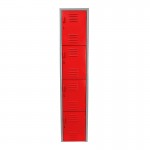 Locker metálico dual grande - 4 puertas rojo